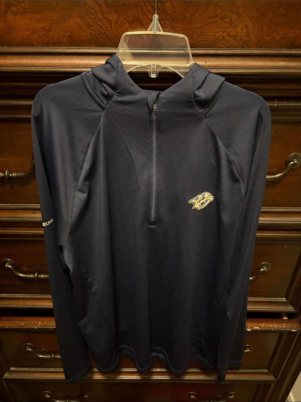 Levelwear Nashville Predators Navy Performance Quarter-Zip Hoodie
